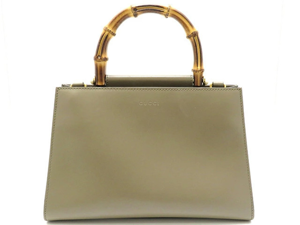 Gucci shoulder bag bamboo brown calfskin